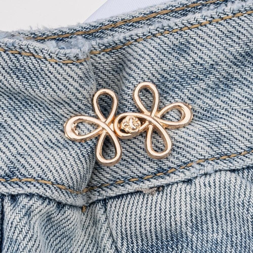 Metal Jeans Buttons Tighteners Adjustable Waist Button Fastener Adjustable Metal Buttons  Pants