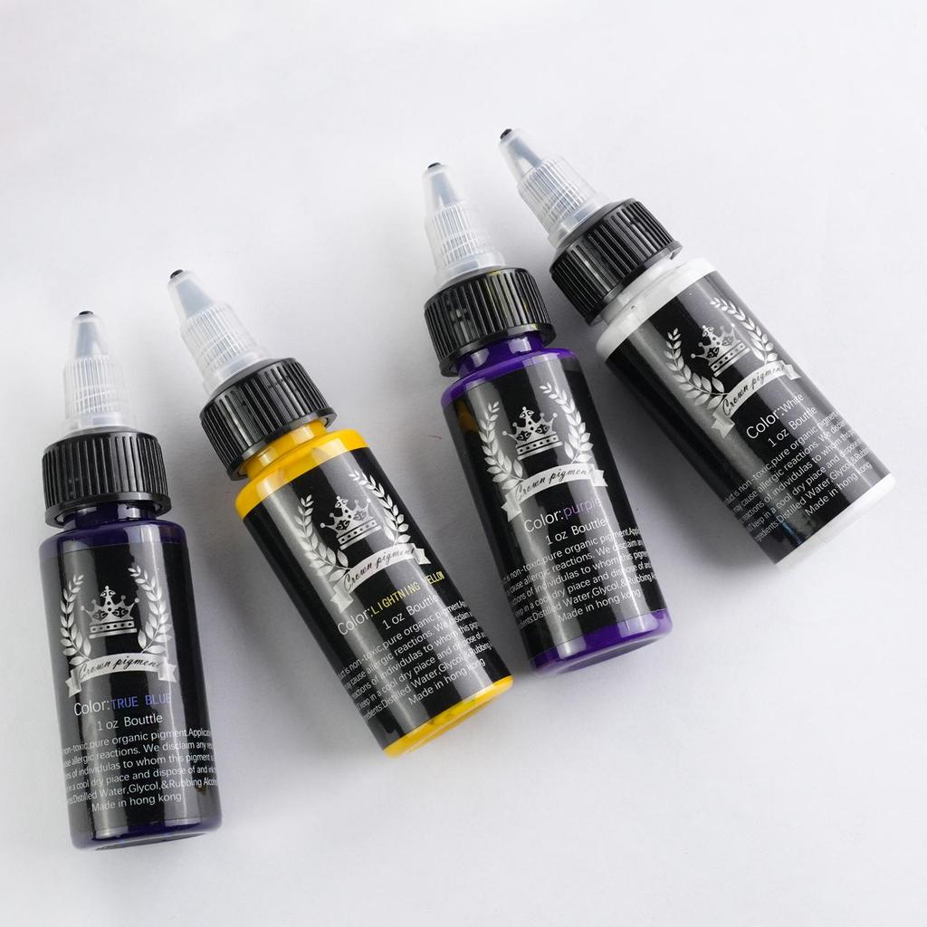 Ouliang Stříbrná Koruna Tetovací Inkoust 30ml, 14barevná Cvičná Sada