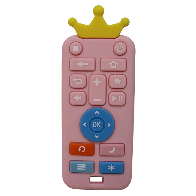 Non-Toxic Baby Silicone Remote Control Teether Baby Anti-Eating Hand Teething Stick Cartoon Soothing Bite Toys
