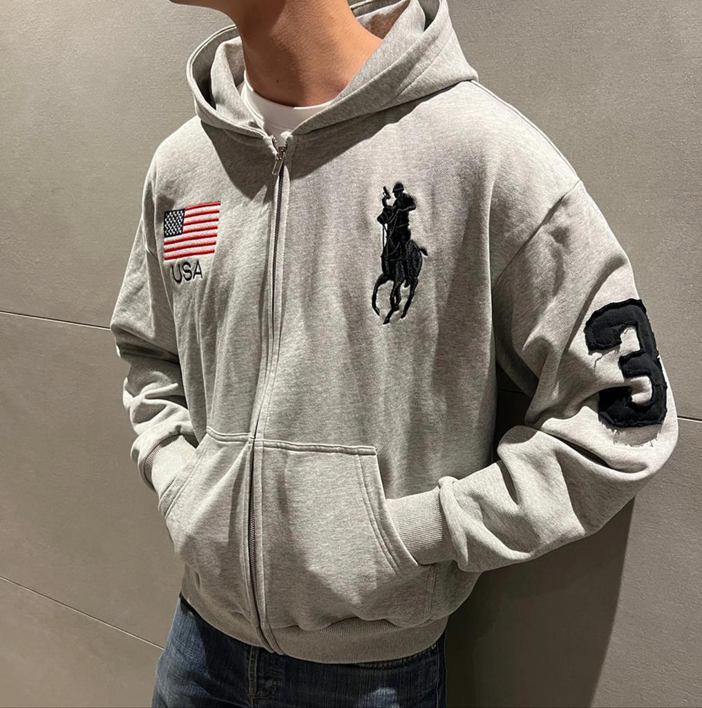 Erkek 3D Baskılı Fermuarlı Sweatshirt Ceket Kapüşonlu