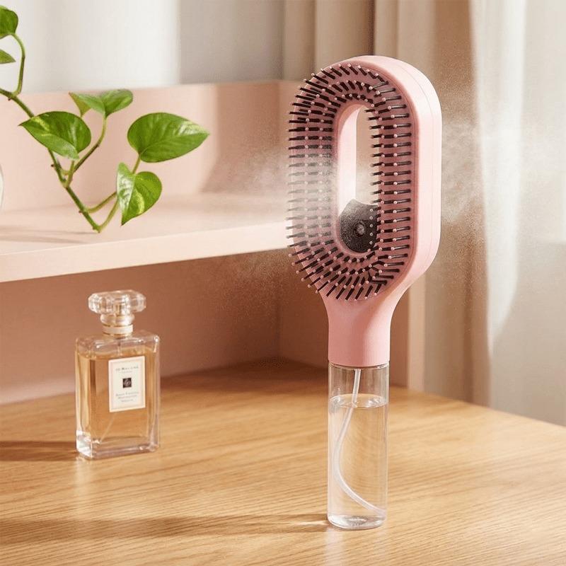 Hair Spray Comb with Fine Mist - 2-in-1 Water Tank Brush for Hydration & Scalp Exfoliation, Travel-Friendly Daily Hair Care Tool