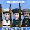 WW2 Military Navy Soldier Figures Building Blocks Leader Army Warrior Boat Commander Artillery Accessories Gun Bricks Toys Gifts