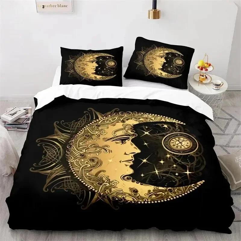 

Comforter Boho Sun And Moon Mysterious Astrology Fortune-Telling Tarot Cards Comfortable Duvet Bedding Set Children Comforter (quilt)-EU Single(135*200cm)3pcs