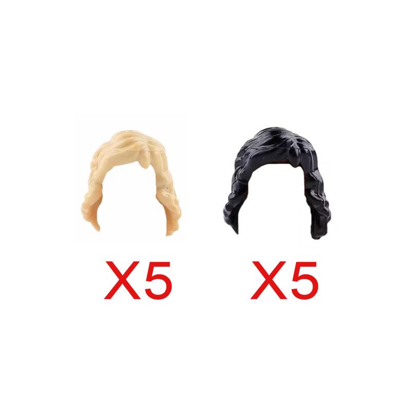 

MOC Городские строительные блоки Фигурка Аксессуары для одежды Длинные волосы Короткий стиль Мини-кирпичик Совместимые игрушки Подарок Сделай сам Часть тела K068