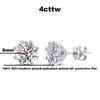 Smyoue 2ct Round Cut D Color Moissanite Earring Studs for Women 100% 925  Silver Lab Diamond Ear Stud White Gold Plated