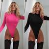 New Women's Sexy Solid High Waist Tight Bodysuit Fashion Hot Girl Slim Fit Top One Piece