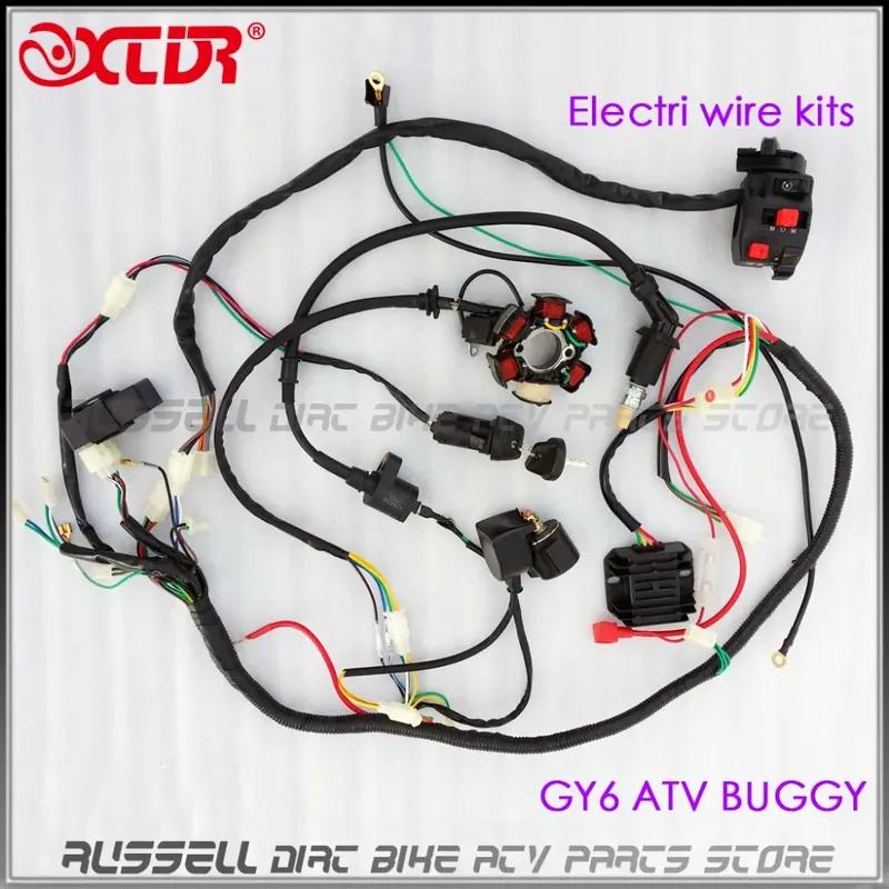 ATV Quad GY6 125cc 150cc ELECTRICS Stator Wire Wiring Harness Loom Magneto Ignition Coil CDI Rectifier Solenoid Parts