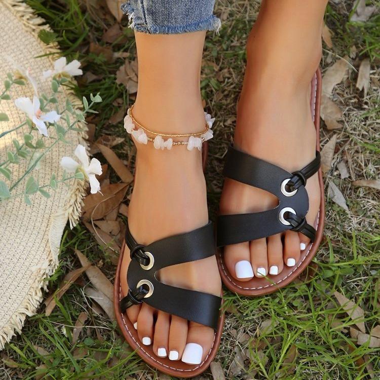 

Summer flat-bottomed cool slippers simple casual wear beach shoes women 43 коричневий