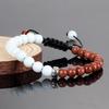 Grenzüberschreitendes verstellbares Perlen-Yoga-Armband mit Tigerauge, Achat, Goldsand und Lavasteinen.