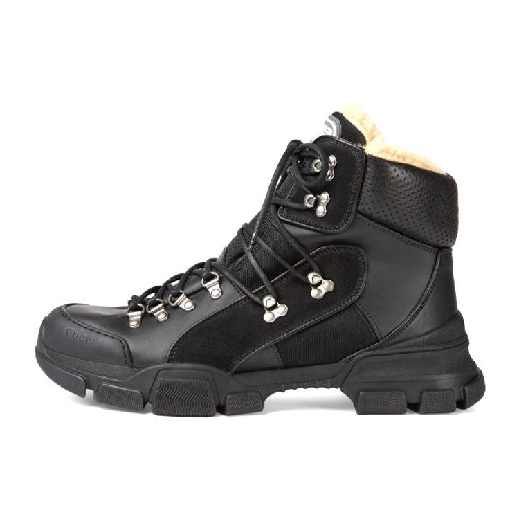 Gucci Flashtrek Short Mid Calf Outdoor Boots Men's Black 548714 D6060 1088