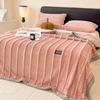 Moderne gestreifte Decke aus Kunstkaninchenfell Herbst Winter Warm Weich Plüsch Bettdecke Kuscheliges Nickerchen Sofa Überwurfdecke Weihnachtsgeschenk