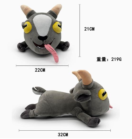 Goat Simulator Plush Toy Gray Goat Tongue Out Stuffed Doll Soft Game Peripheral Backpack Kids Birthday Holiday Gift