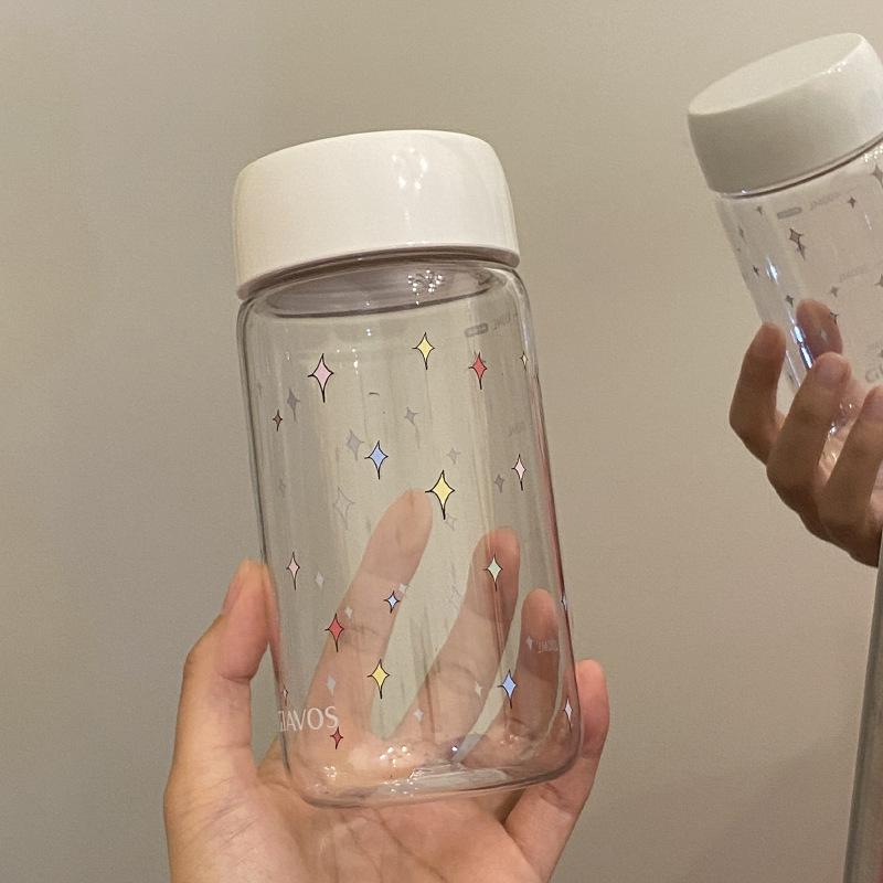 Cute Cartoon Colored Stars Plastic Cup Tritan Environmentally Friendly High Temperature Resistant Accompanying Cup, Simple And Easy Cup Without Odor