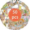 50PCS Capybara Stickers Set Cute Brown Cartoon Animal Vinyl Decals Waterproof for Scrapbook Water Bottle Laptop Aesthetic