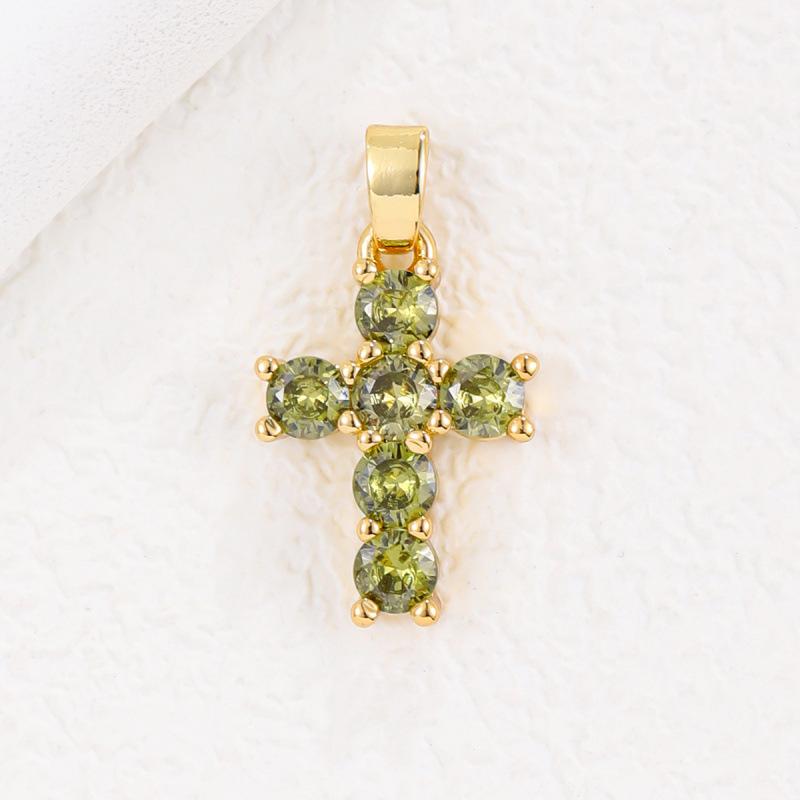 Exquisite Copper Micro-Plated Gold Birthstone Pendant for Every Month