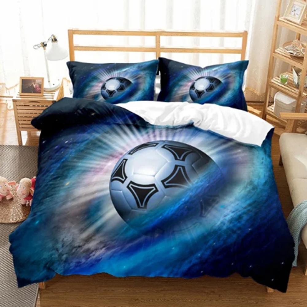 Soccer Ball Duvet Cover Set Colorful Soccer Fans Bedding Set Sports Theme Bedroom Decor for Boys Teens