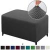 Jacquard Ottoman Cover Stretch Durable Footstool Cover Bench Stool Cover Washable Furniture Protector Stool Cover