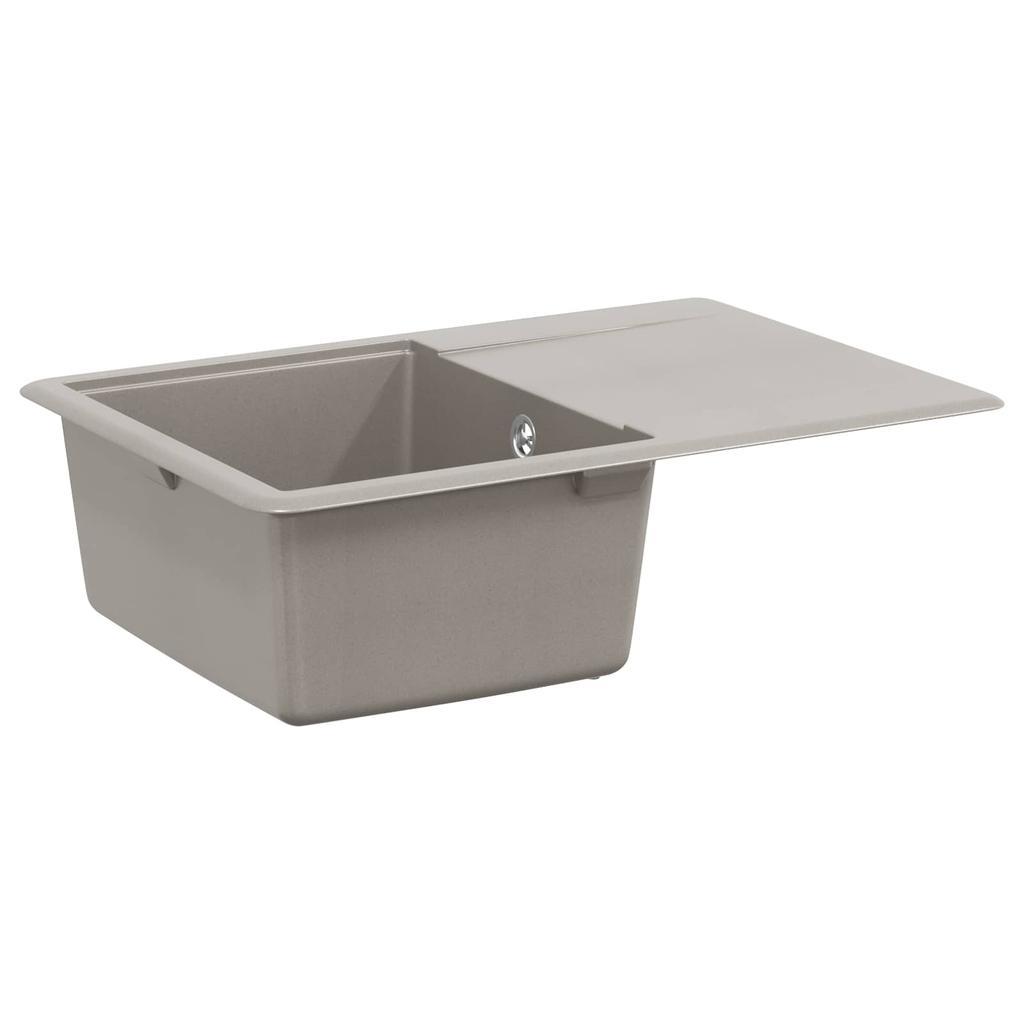Grey Kitchen Sink 670 X 460 Mm 80percent Quartz and 20percent Resin