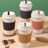 480ml Milk Cup Food Grade Heat-Resistant Large Capacity BPA Free Good Sealing Anti-scald Wheat Water Coffee Cup