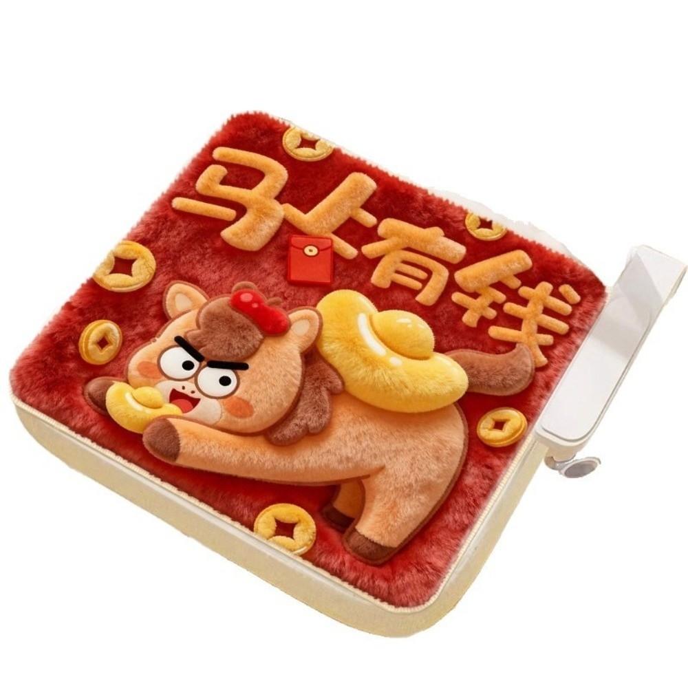 New Soft Chair Pad Comfortable New Year Theme Pony Cushion Pad Cartoon Anti-Slip Office Chair Pad for 2026 New Year