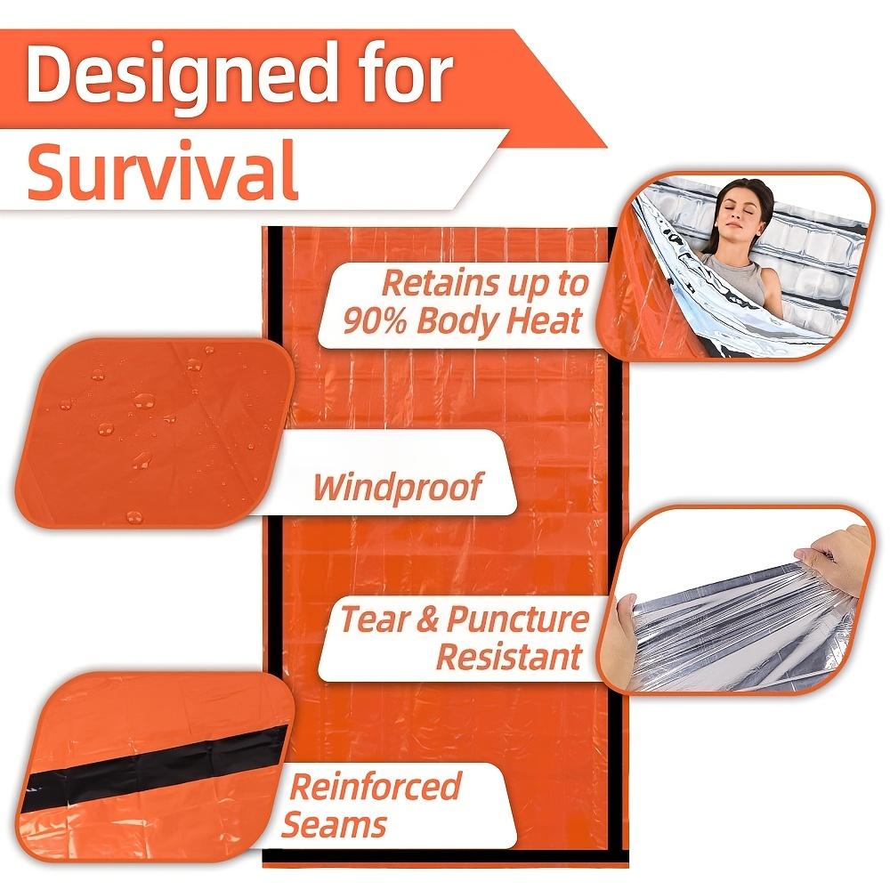 3Pcs Emergency Sleeping Set Drawstring Whistle Insulated Survival Blanket Light Compact Outdoor Camping Hiking Car Gear Supply