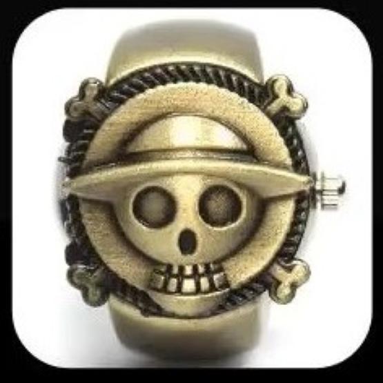 Luffy Franky Robin Pirate Japan Cartoon Animation Kid Finger Ring Watch Quartz Straw Hat Jewelry Gift Adjustable Silver Bronze Copper