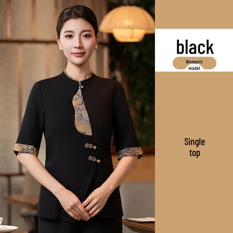Autumn/Winter Long Sleeve Chinese Restaurant Staff Uniforms for Men and Women