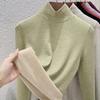 Warm Fleece Turtleneck Bottoming Shirt Women's Inner Turtleneck Winter Fleece Thickened Silk Cashmere Heating Women's Warm Top