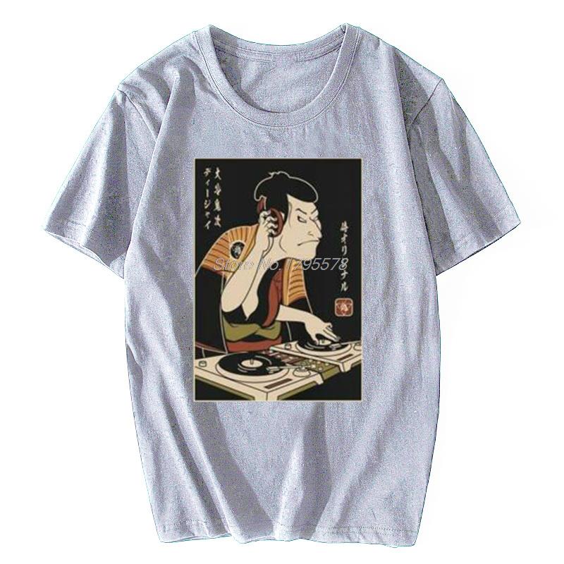 Samurai DJ Shirt DJ Samurai Herren T-Shirt Mode Herren T-Shirt Herren Baumwoll-Tees Tops Harajuku Streetwear Kleidung