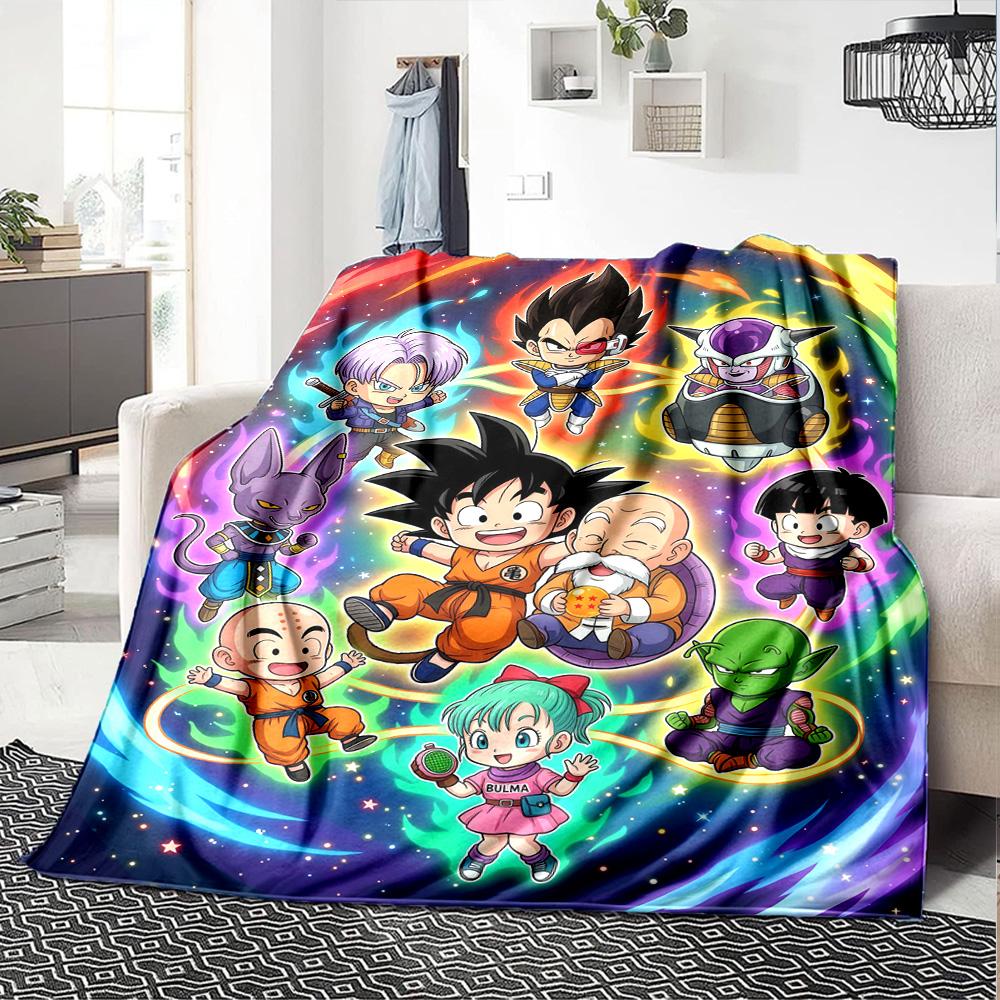 Son-Goku Print Flannel Blanket High Quality Warm Comfortable Cover for All Seasons Perfect for Gifts Home Decor
