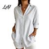 Women Collared Shirts Striped Shirt for Summer Autumn Button Down Single Casual Blouses Breasted Blouse Dressy Long Sleeve Top Office Work Tops