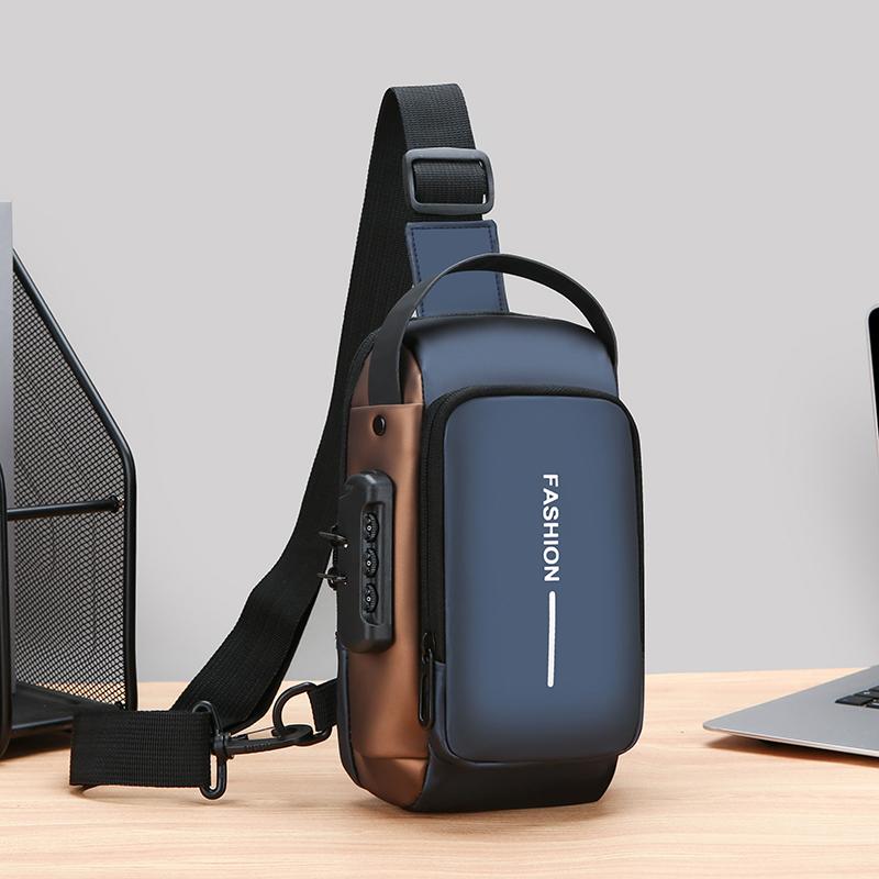 Borsa a tracolla antifurto da uomo con ricarica USB, borsa a tracolla per scuola, viaggi brevi, messaggero, palestra, marsupio sportivo da uomo