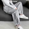 Gray three-bar sweatpants women's spring and autumn new high-waisted and thin Harlan tied feet casual wide-leg sweatpants