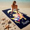 Personalized Name Moonlit Guardian Stylish Digital Printing Beach Towel Quick‑Drying Absorbent Blanket for Beach Pool Gym Travel