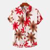 Men's Summer Breathable Plant Print Shirt Hawaiian Seaside Comfortable Short Sleeved Fashionable Design New Model Cool