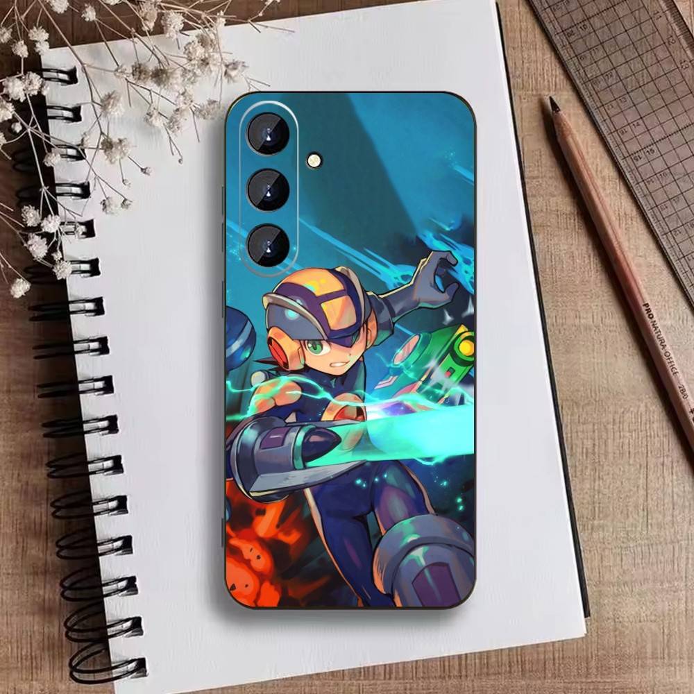 H-Mega Man Anime Phone Case For Samsung Galaxy A73,A21s,A22,A31,A52,A53,A71,A41Soft Black Shell