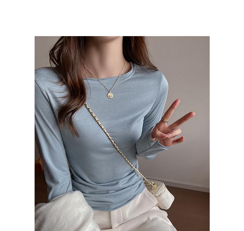 Women's Long Sleeve Round Neck Layered Top for Early Autumn
