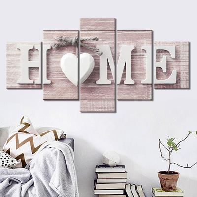 HD tištěné plakáty 5 kusů Malba na plátně Love HOME Letter Wall Art Print Obrázky do obývacího pokoje Home Decor