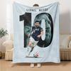 Football Messi Blanket Comfortable Great for Sofa Office Chair Livingroom All-Season Use Modern Style Birthday Christmas Gift Blanket