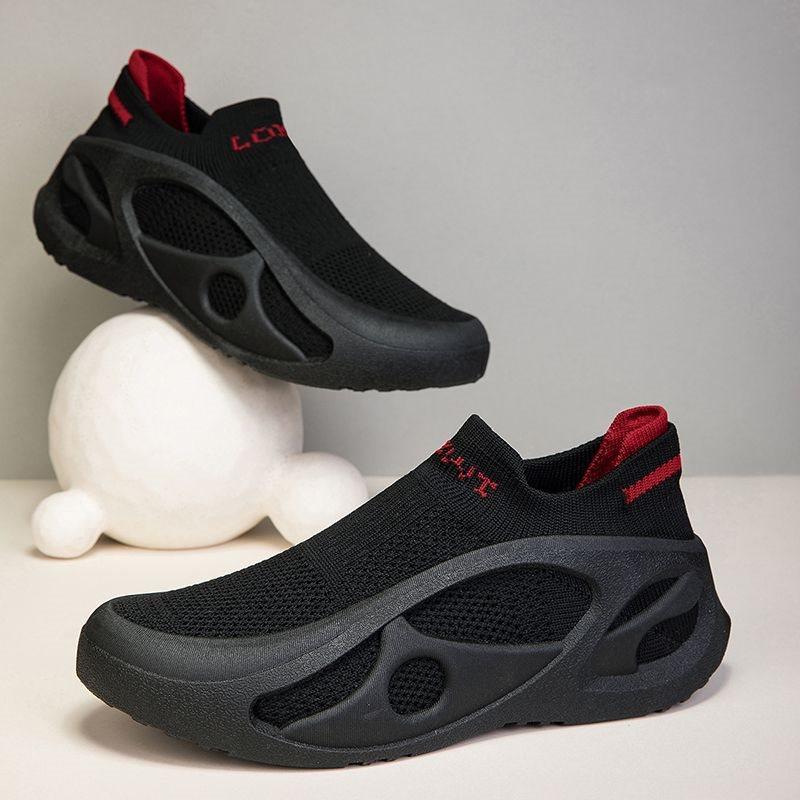 Socks and Shoes New Spring and Summer Breathable Mesh Fly-woven One-pedal Soft-soled Versatile Casual Sports Shoes Couple