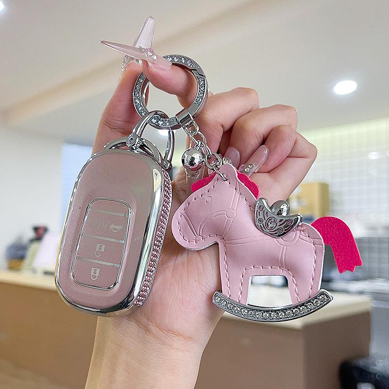 Premium Women's Car Key Case for Honda Accord, Civic, CR-V, Fit, Odyssey, Vezel, Lingpai, and XR-V
