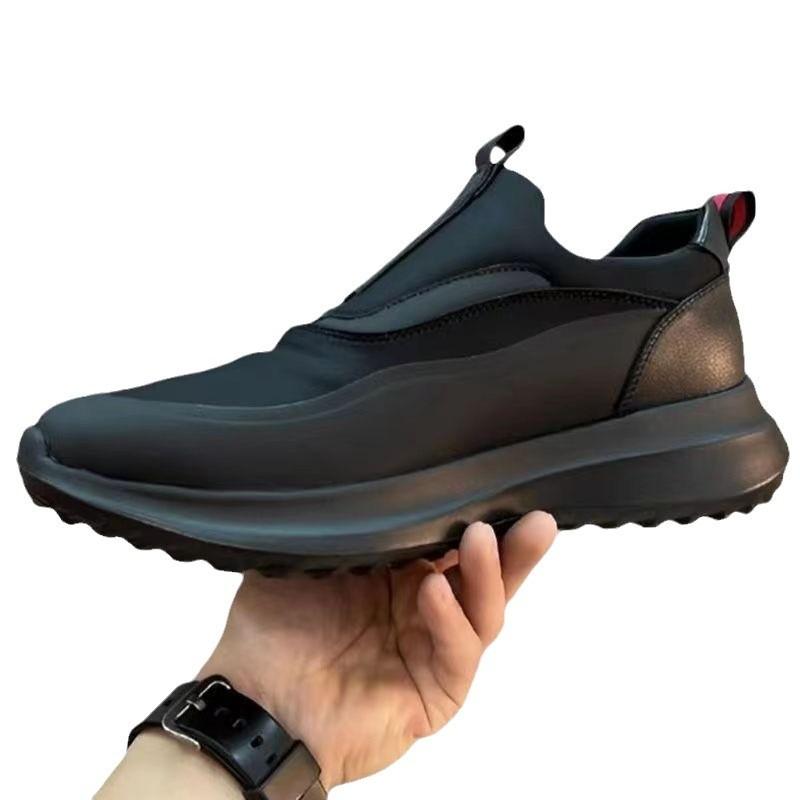 Shoes Men's Simple Black Soft-soled Casual Shoes Light One-pedal Trendy Shoes Low-top Round-head Sneakers