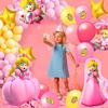 Prinzessin-Peach-Ballon-Party-Dekoration, 123-teilig, Prinzessin-Peach-Geburtstagsdekorationen, Ballons – Prinzessin-Peach-Mottoparty, Geburtstagsparty-Dekorationen, Gastgeschenke