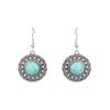 Ethnic Vintage Blue Beads Waterdrop Round Earrings for Women Boho Creative Geometric Silver Color Dangle Earrings Jhumka Jewelry