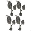 2 Pairs Leaf Shaped Curtain Rod End Drapery Rail Pole Head 22mm