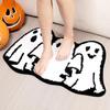 Halloween Floor Mat Gothic Ghost Skull Door Mat Spooky Unwelcome Bat Doormat for Front Door Entrance Kitchen Decoration
