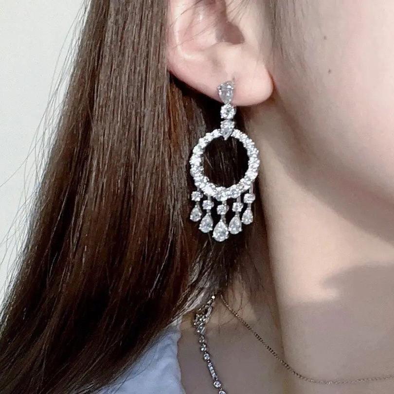 New Hot Brand Vintage Earrings for Women Luxury Jewelry Fashion Designer Eardrop Pure 925 Sliver Water Drop Party Stud Earrings