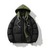 Unisex Solid Color Stand Collar Puffer Jacket Winter Thick Warm Casual Loose Fit Hoodless Down Alternative Coat
