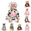 Baby Flanell Strampler Tierdesign - Warmer Krabbelanzug für Jungen und Mädchen