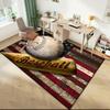 1pc American Flag, Baseball, and Guitar Carpet Rug for Living Room Bedroom Home Sofa Decoration,Kids Play Non-slip Floor Mat